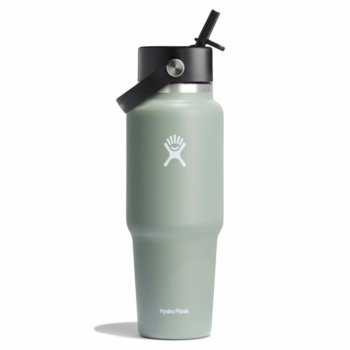 32 oz Wide Mouth Travel Bottle with Flex Straw Cap - Agave M1